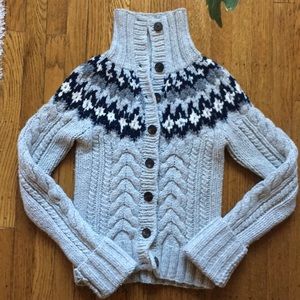 Ruehl handknit chunky wool sweater